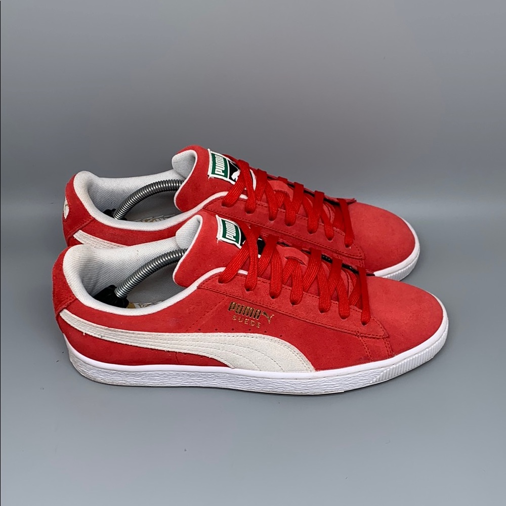 Puma Classic Suede Red White Running Shoes‎ 352634 65 Men's Sz 11.5